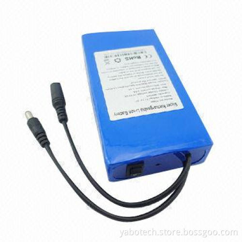 12V UPS Li-ion Battery pack with Customized Capacity from 1,500mAh to 1,800mAh